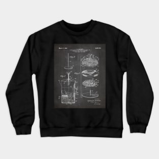 Coffee Filter Patent - Coffee Shop Art - Black Chalkboard Crewneck Sweatshirt